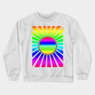 Retro Rainbow Sun Crewneck Sweatshirt